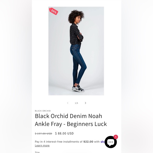 Black Orchid Denim Denim - Black Orchid Denim Noah Ankle Fray Skinny Jeans Size Womens 29